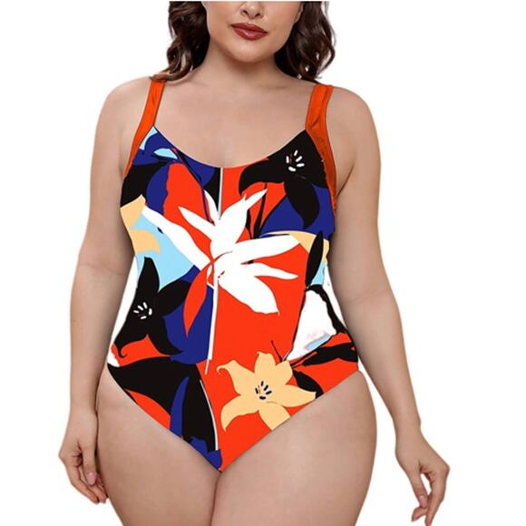 Women's One Piece Tummy Control Swimsuit- Size Large - Picture 1 of 6
